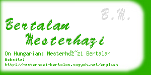 bertalan mesterhazi business card